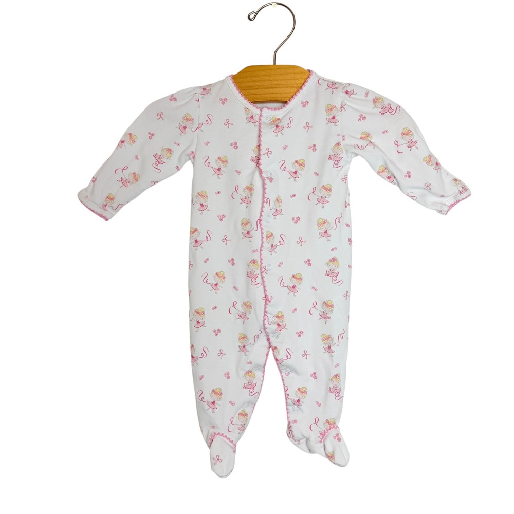 Kissy Kissy Baby Girls Ballerina Pima Cotton Footie Sleeper 0-3 Months